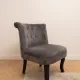 Pair of classic style crapaud armchairs in grey velvet.