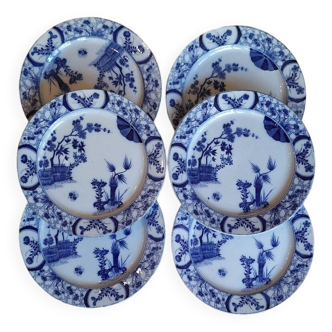 Lot d'assiettes à dessert modèle Japon par Creil et Montereau XIXème