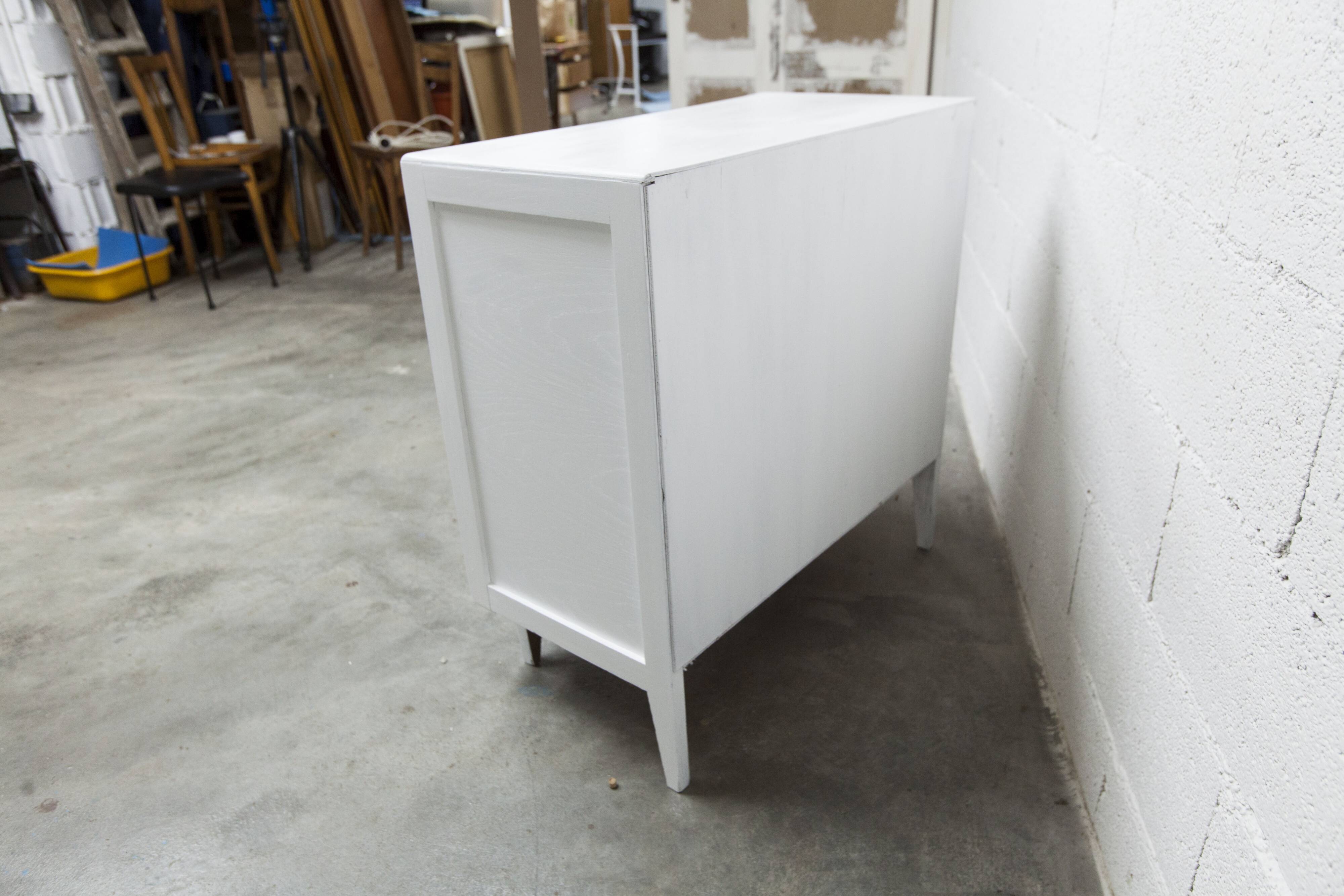 1960s chest of drawers with splayed legs and 4 drawers, refurbished