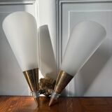 Wall lamp in brass and plastic