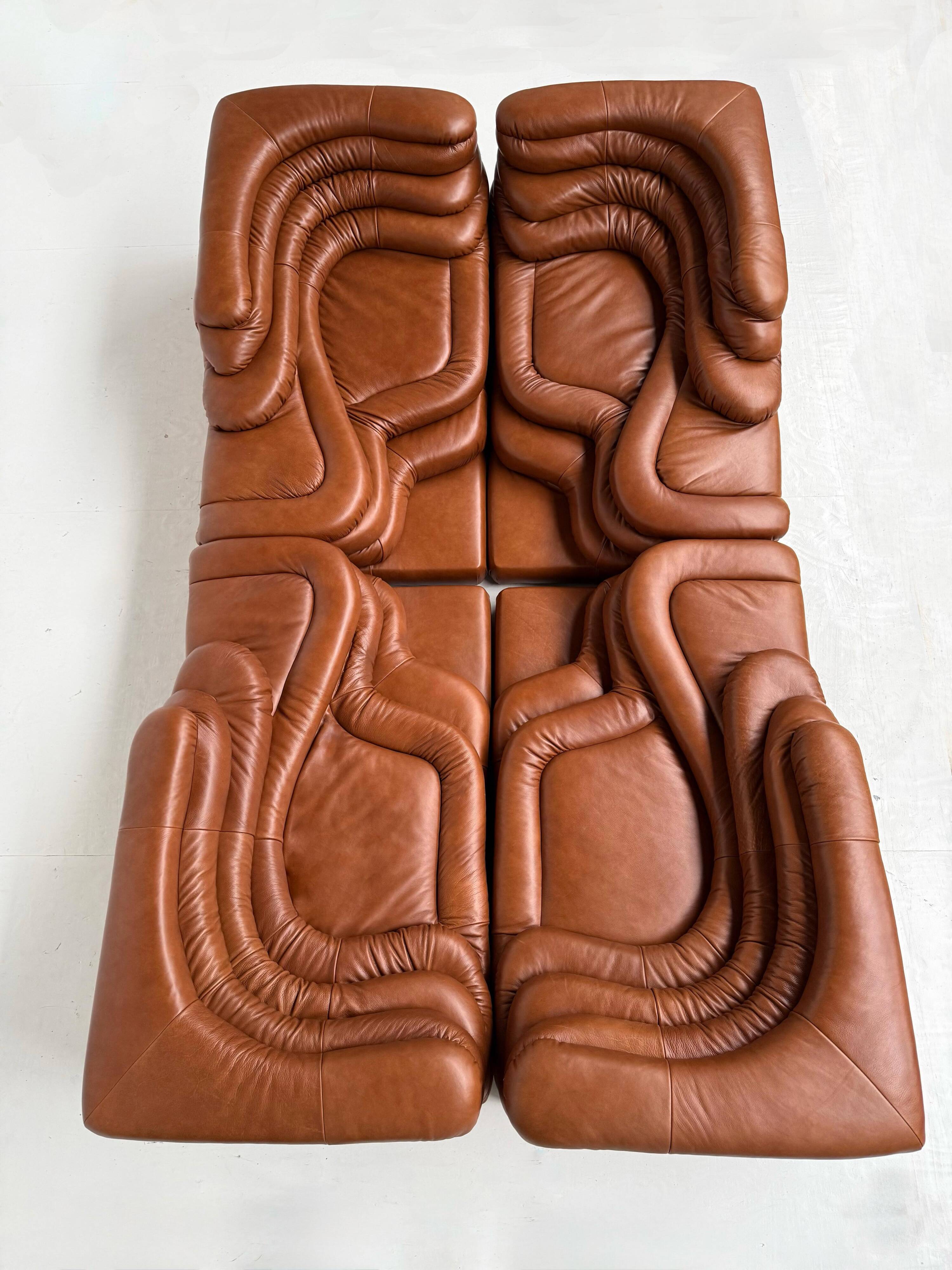 4-piece set de sede terrazza ds1025 by ubald klug in cognac leather