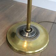 Floor lamp in brushed steel and brass. In the style of Maison Charles