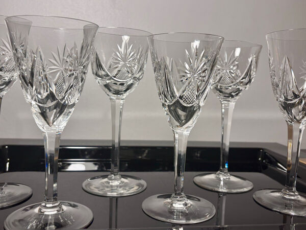 6 verres cristal probable production Saint Louis or VSL