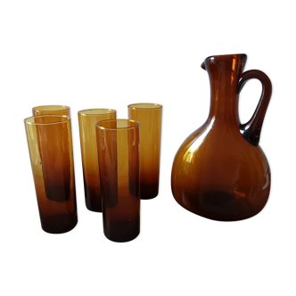 Vintage orangeade service - Glasses and Carafe