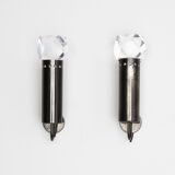 Pair of Scoolari 1970 steel wall lamps