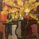 Huile sur carton - Bouquet de fleurs