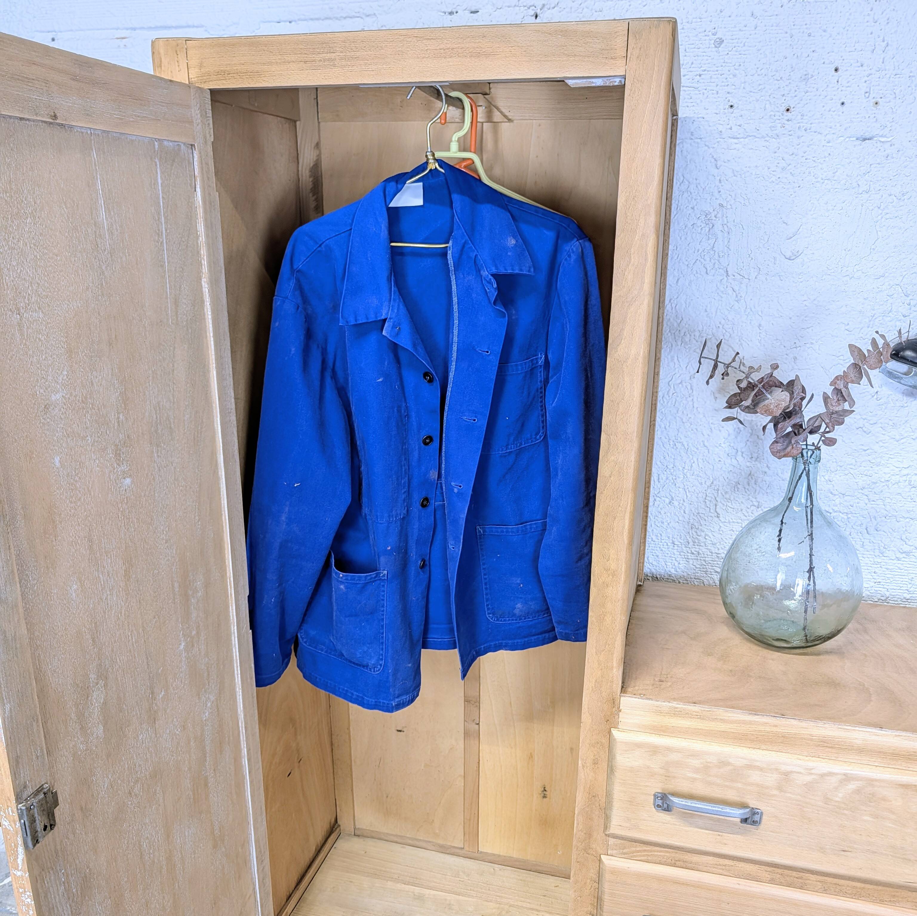 Armoire, penderie 1 porte et commode 3 tiroirs vintage