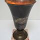 Lampe vasque art déco métal et marbre signée a.ducobu décor fleurs oiseau