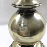 Pied de lampe en bronze argenté