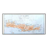 La Crète, Grèce, petit plan original imprimée en 1910.