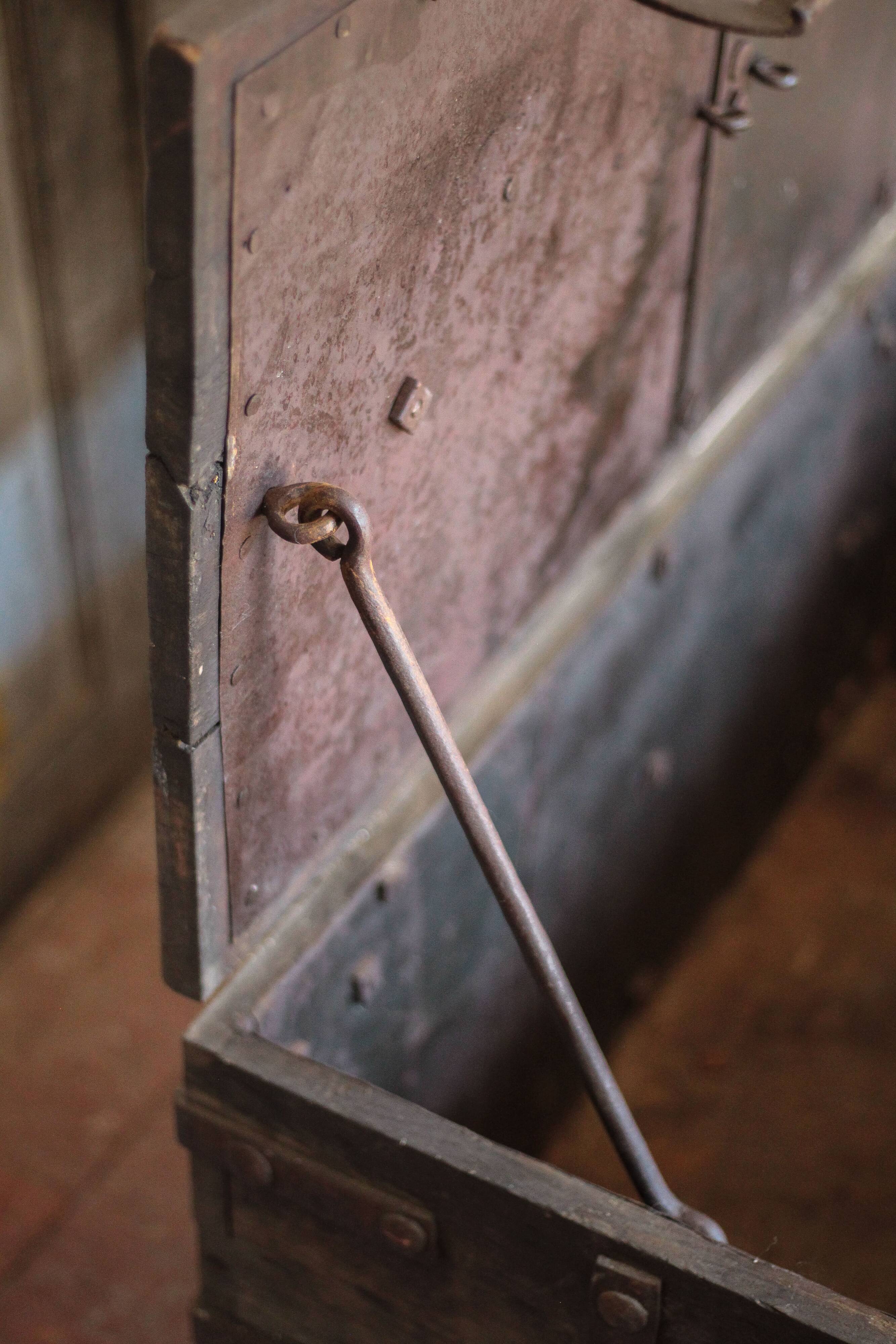 Old wooden chest with fittings, corsair chest, storage chest