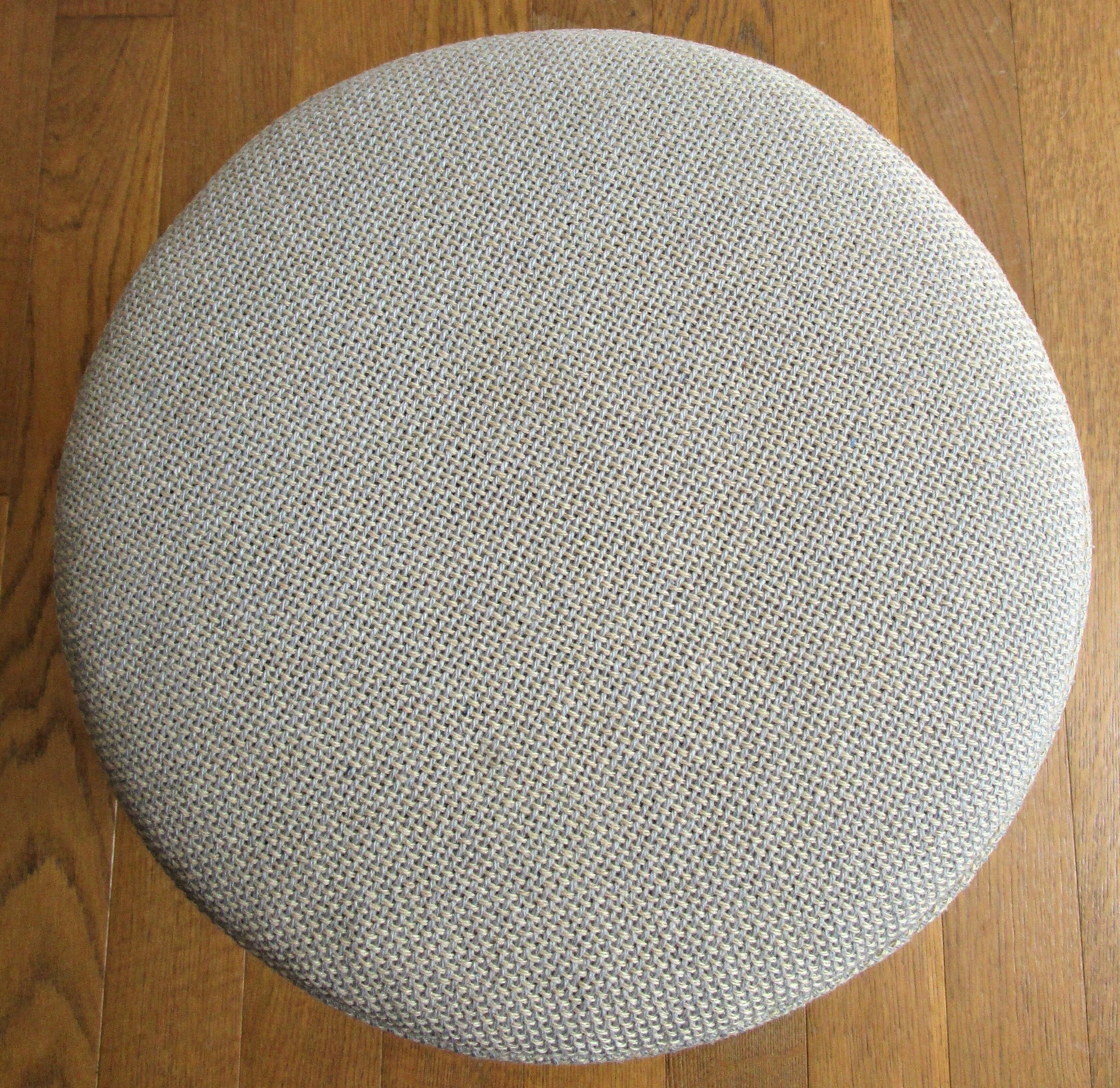 Adjustable office stool foot chrome wheels sitting vintage fabric