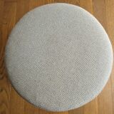 Adjustable office stool foot chrome wheels sitting vintage fabric