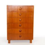 Commode "tallboy" en teck, Suède, 1960