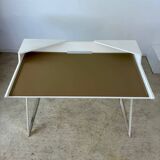 Bureau contemporain design italien  Andrea Lucatello pour Cattelan Italia modèle Qwerty bois et cuir