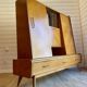 Vintage oak grand buffet Mid-Century Scandinavian with tapered legs from the 50s/70s.