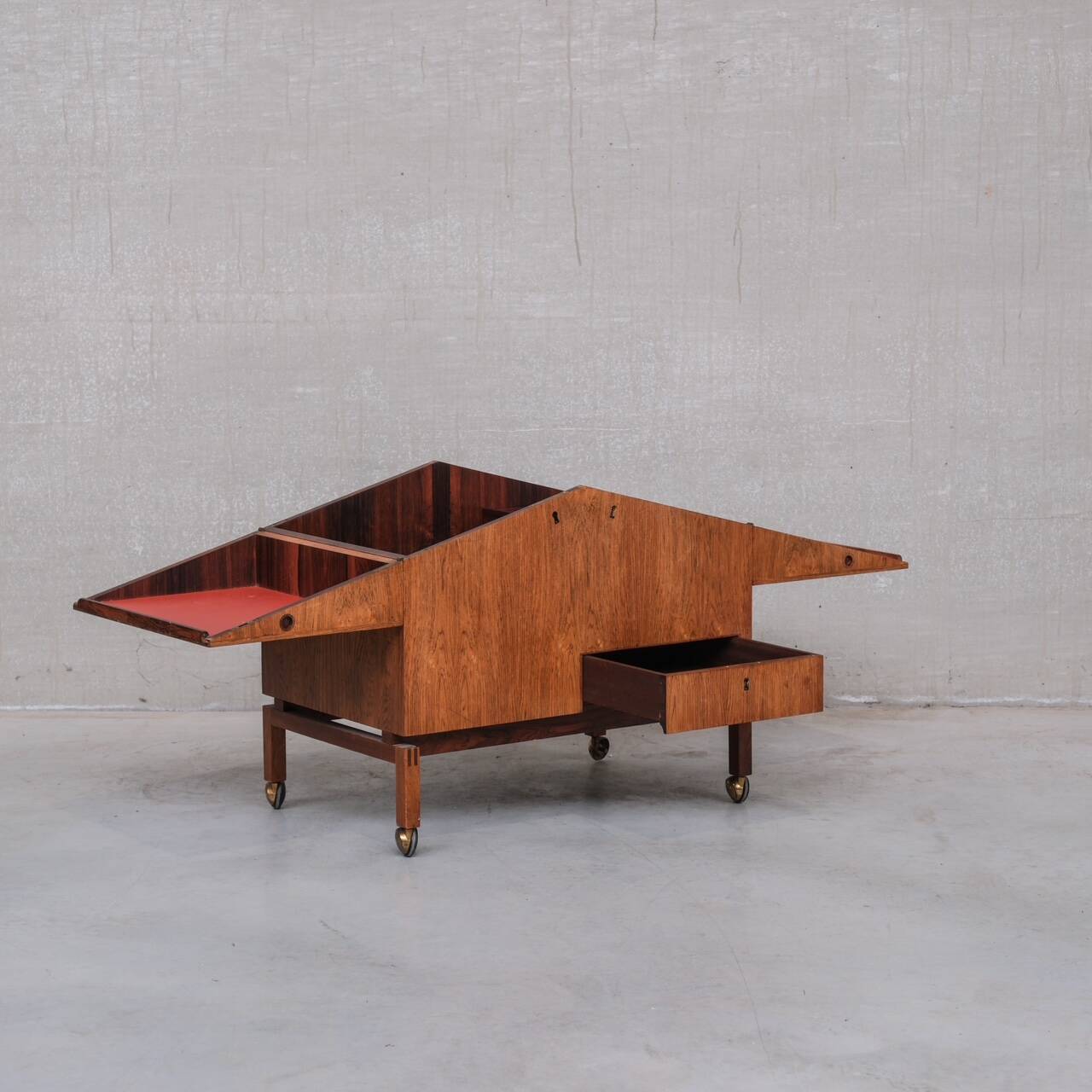 Leif Alring Danish Rosewood Mid-century Bar Cabinet