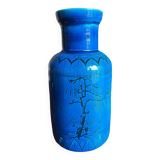 Large blue ceramic vase with Chinese motifs