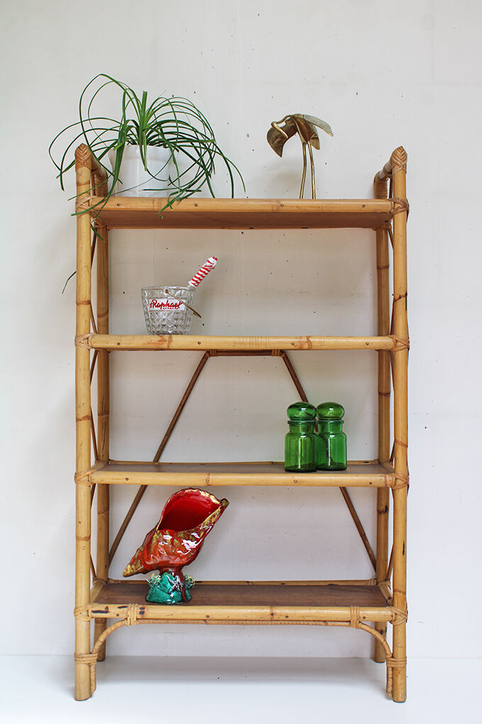 Vintage rattan shelf