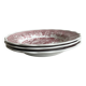 Set of three pink soup plates Fontebasso Made in Italy