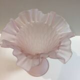 Old Corolle Vase in Pink Frosted Glass Vintage Italian Work Murano Empoli ??