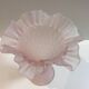 Ancien Vase Corolle en Verre Givré Rose Travail Italien Vintage Murano Empoli ??