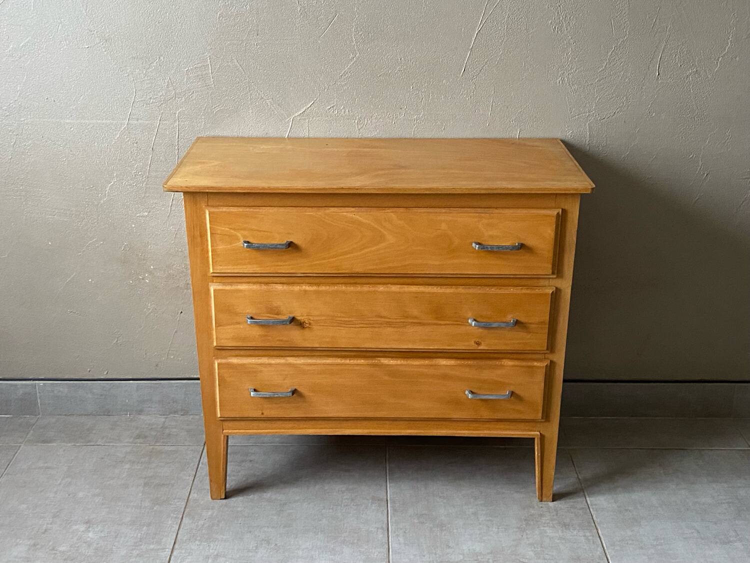 Vintage wooden chest of drawers from the 1950s