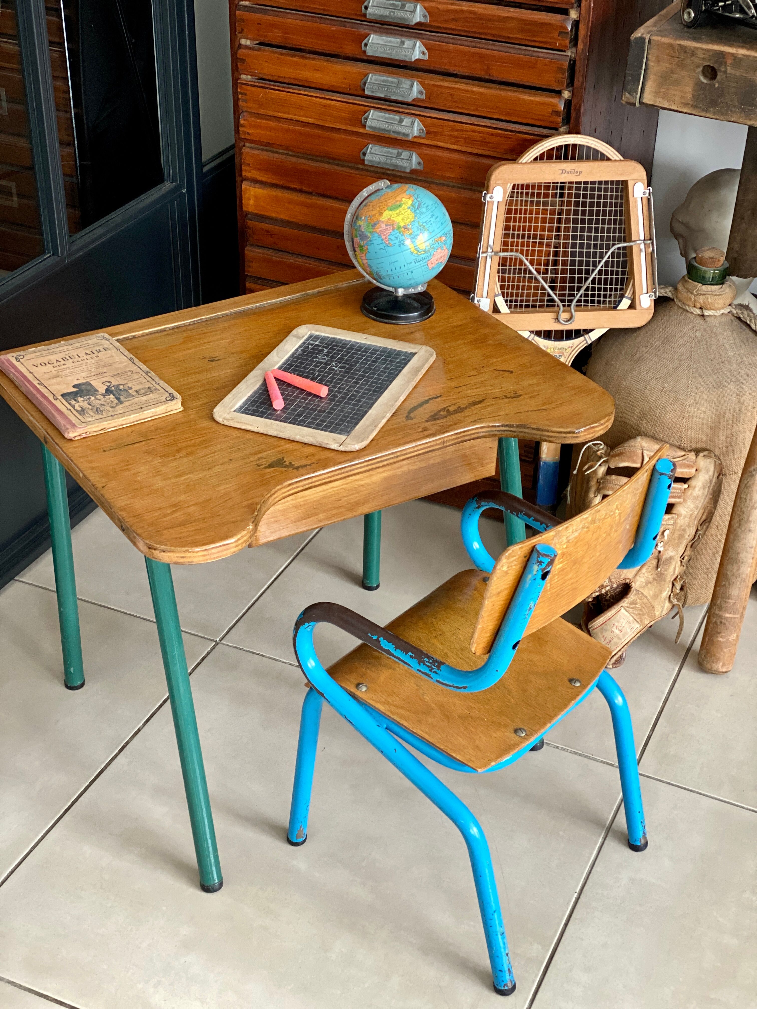 Desk and school chair set