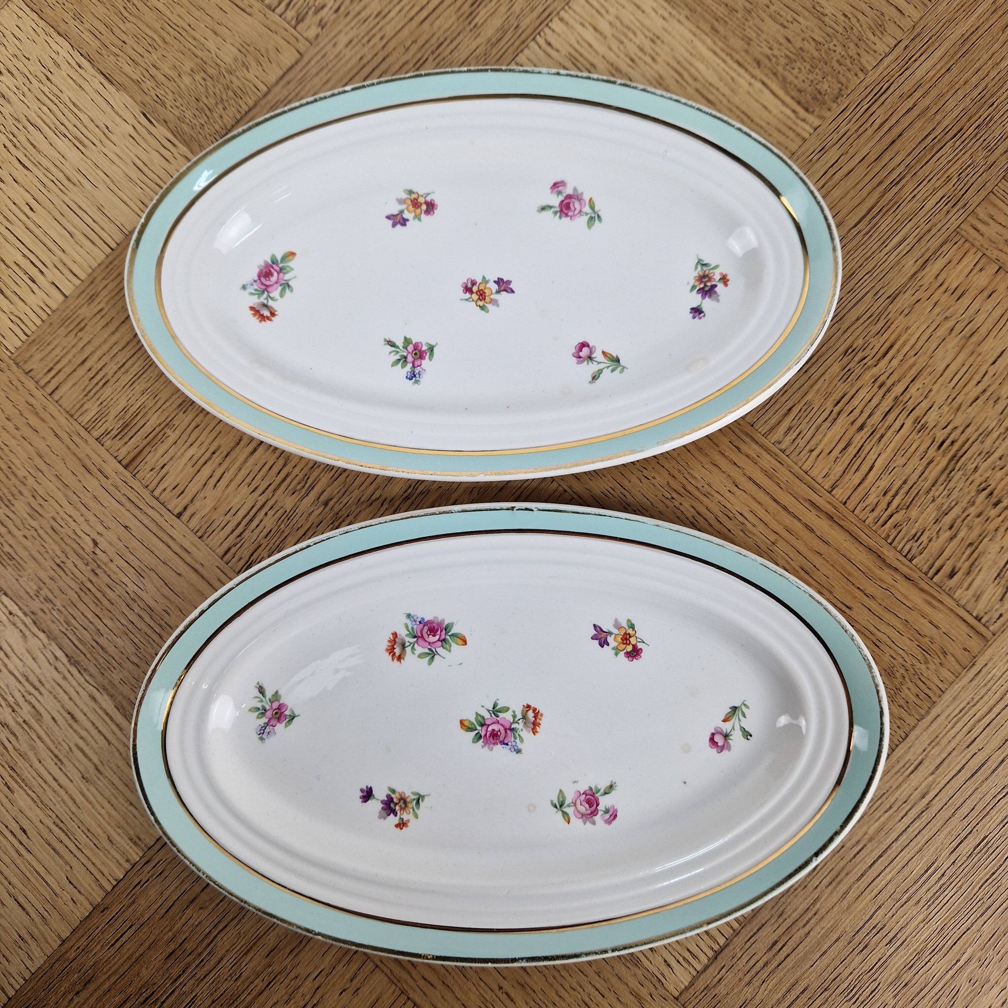 2 Céranord Saint Amand butter dishes - vintage small plates