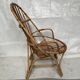 Wicker armchair rattan bamboo 60s large backrest