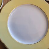 6 assiettes plates Lunéville Jonquille jaune et doré vintage