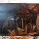 Ancient Table Large Sketch in Oil on Panel Convent of the Brothers 19th Century