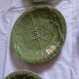 8 assiettes plates anciennes en barbotine