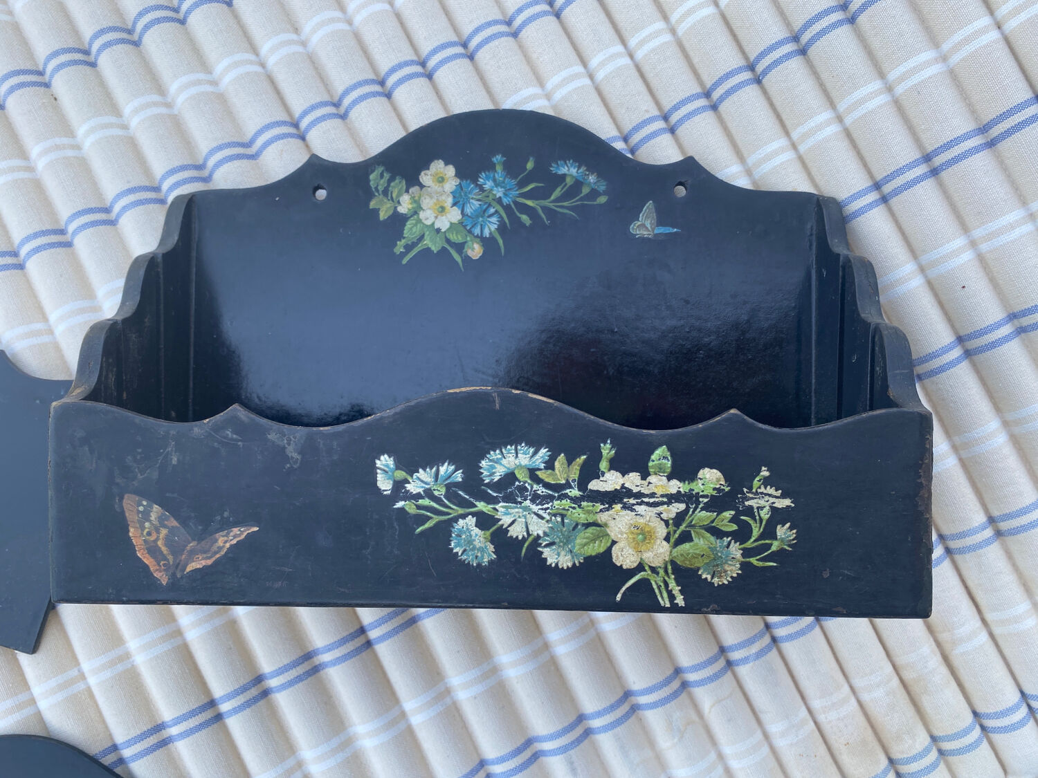 Napoleon III mail rack in blackened wood