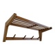 Mid-century Czechoslovak wooden wall coat rack with shelf, Uluv, 1970s