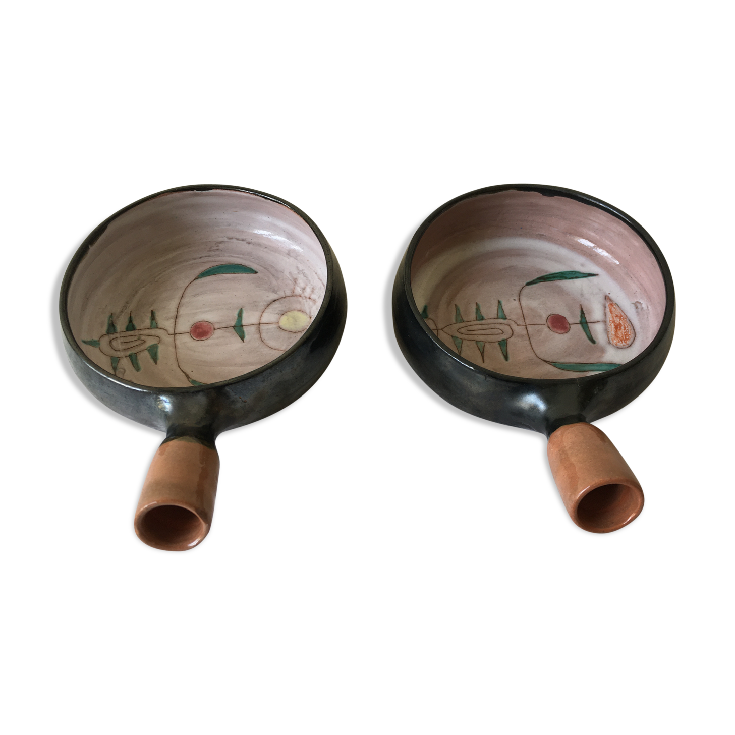 Pair of ceramic cups by Jean Rivier