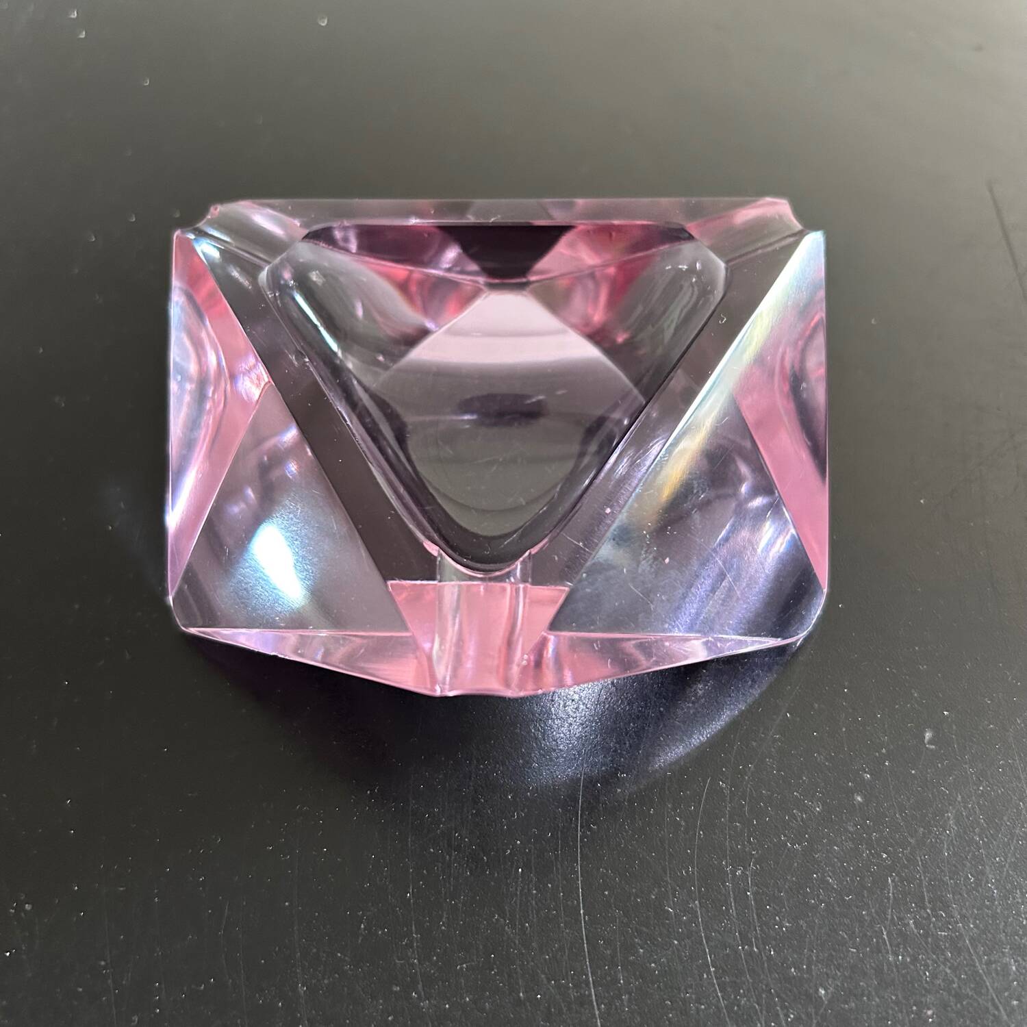 Pink crystal ashtray