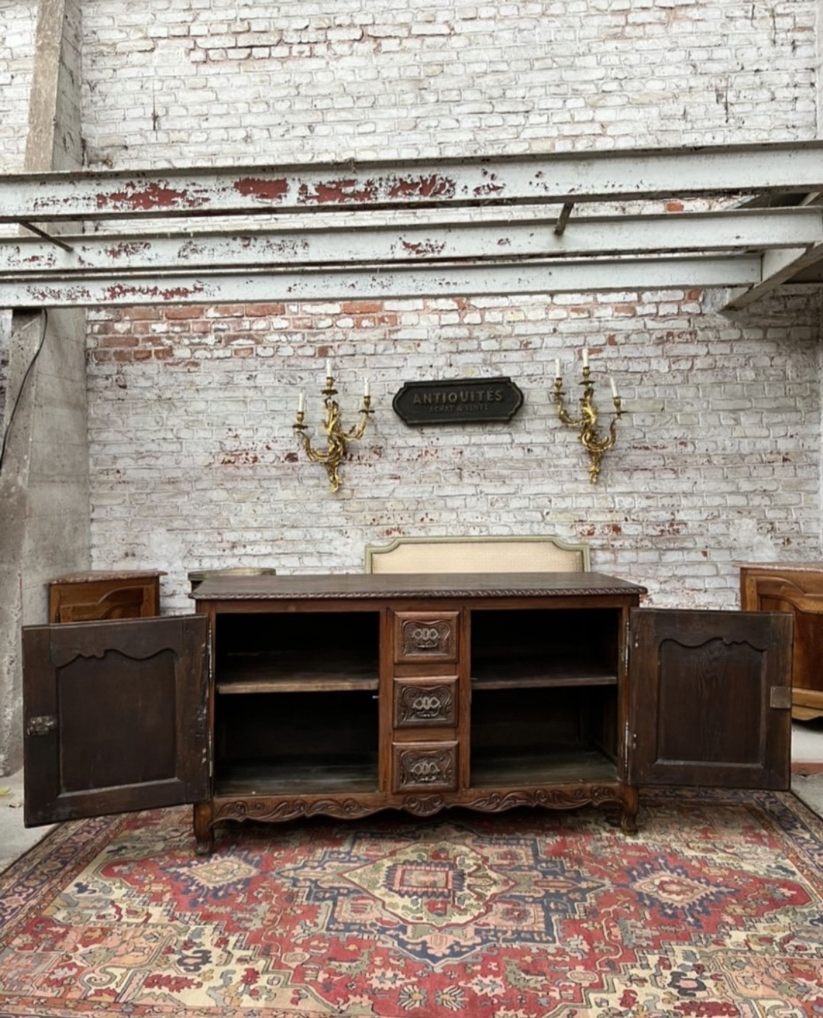 Provencal Buffet In Molded Oak Period Louis XV XVIII Eme Century