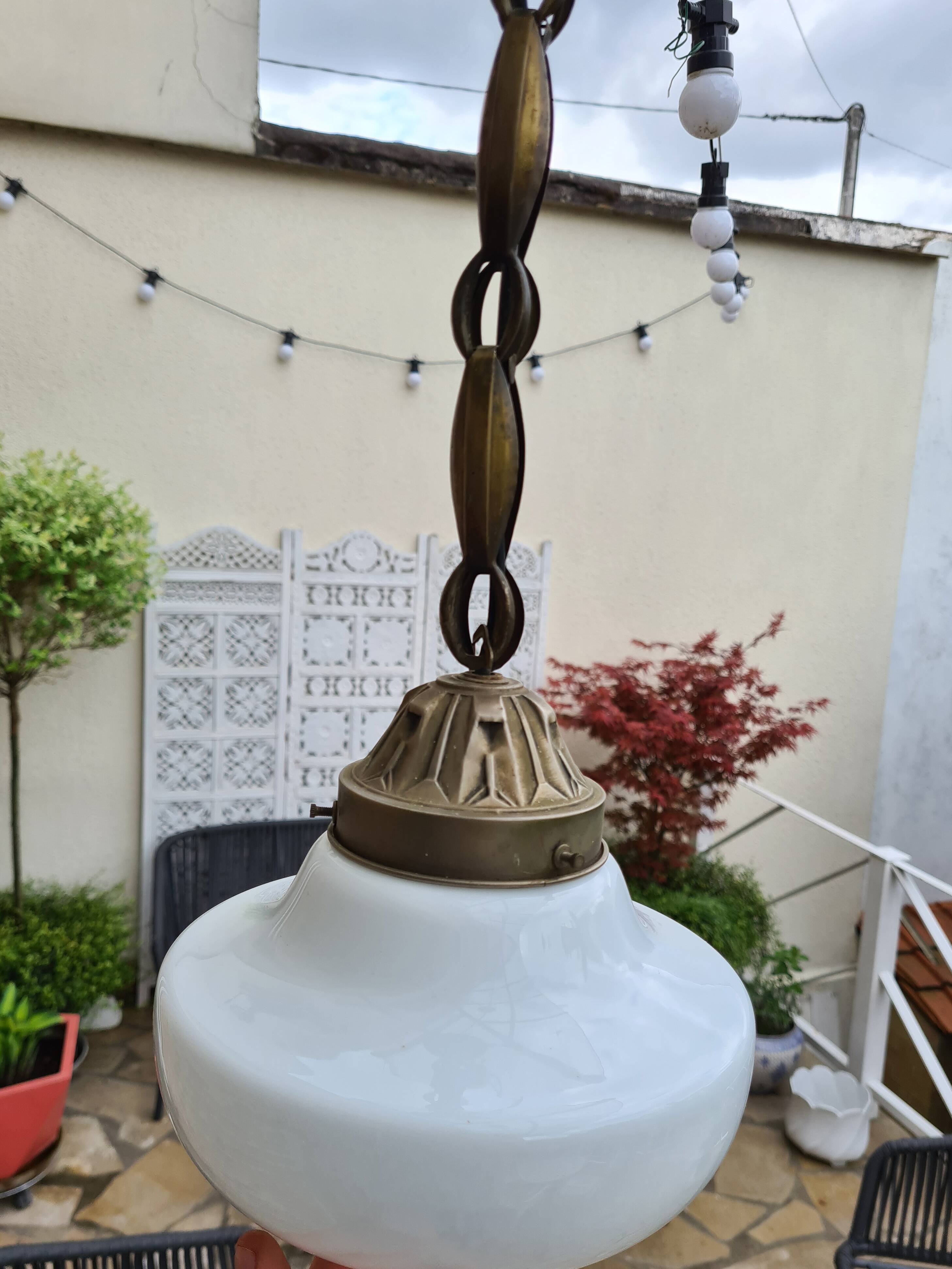 Art Deco Opaline Suspension