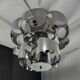 Curved steel chandelier attributed to Max Sauze, 9 lights