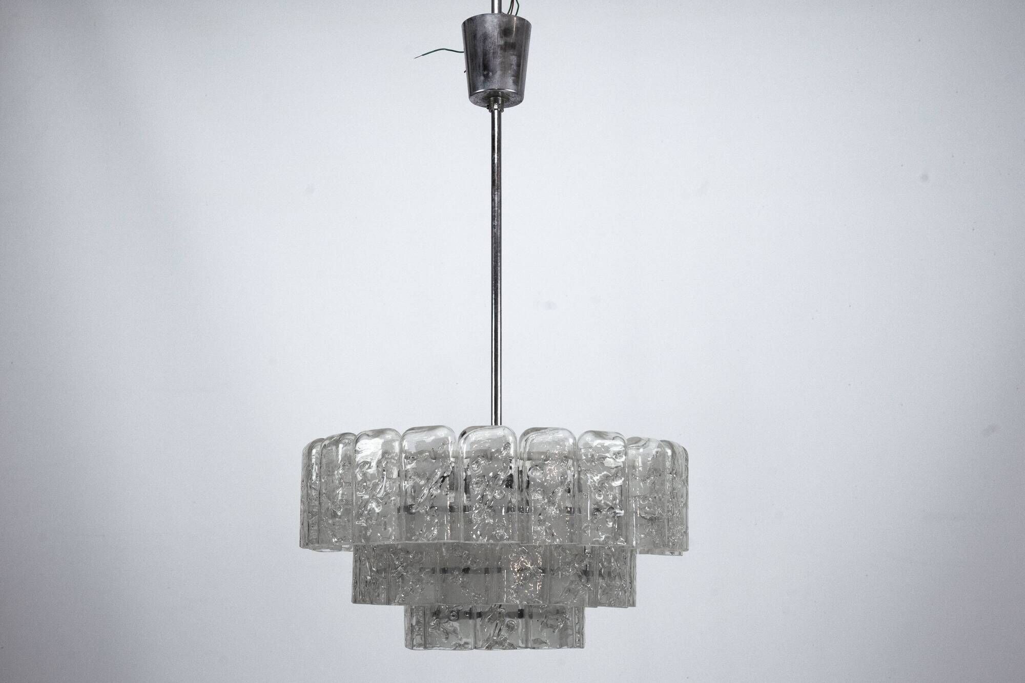 Vintage Italian chandelier attributed to Vistosi, Italy 1960s.