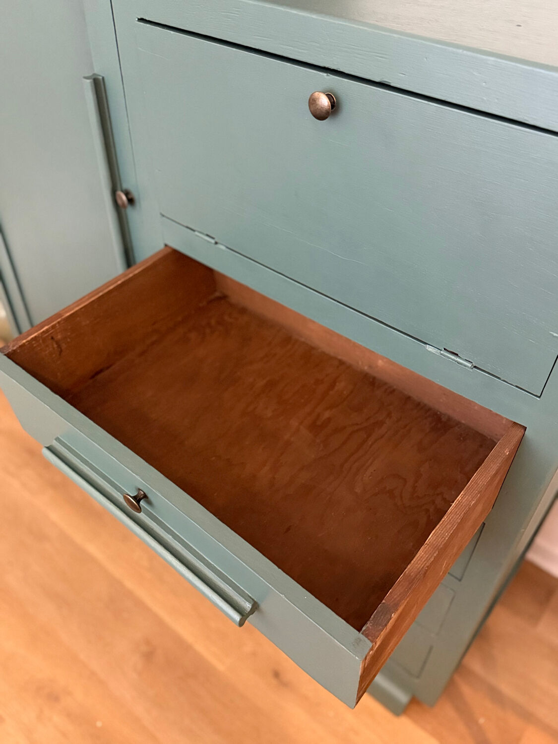 Art Deco Secretary Cabinet in solid wood