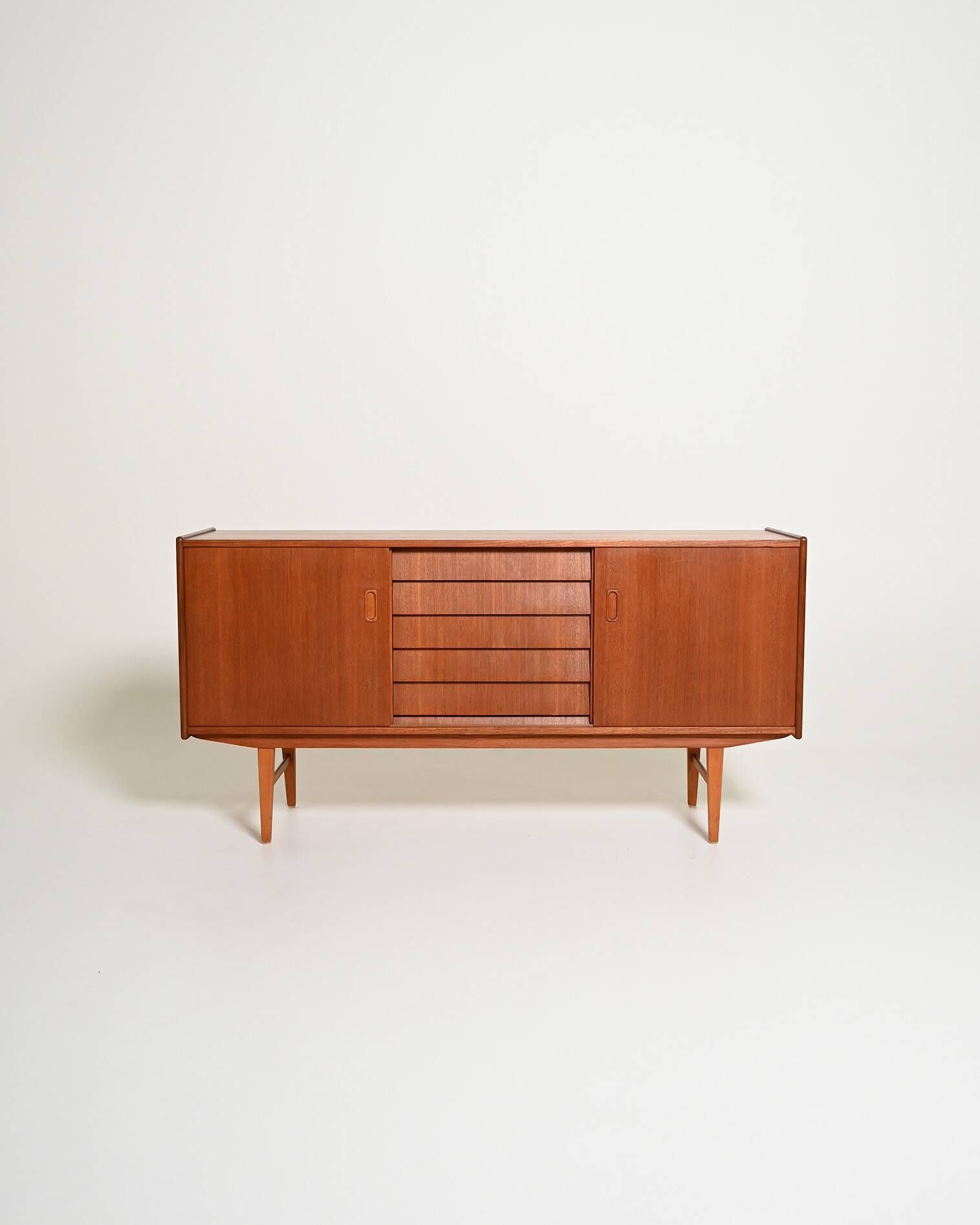 Scandinavian teak sideboard with sliding doors, 1960s