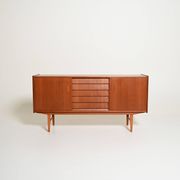Scandinavian teak sideboard with sliding doors, 1960s