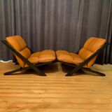 Paire de fauteuils par Ueli Berger, De Sede, Suisse, années 1970.