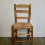 Light wooden chair and mulched seat, 50s-60s