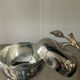 Empty pocket vintage silver metal apple box