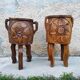 Pair of antique brutalist planters, Savoyard folk art