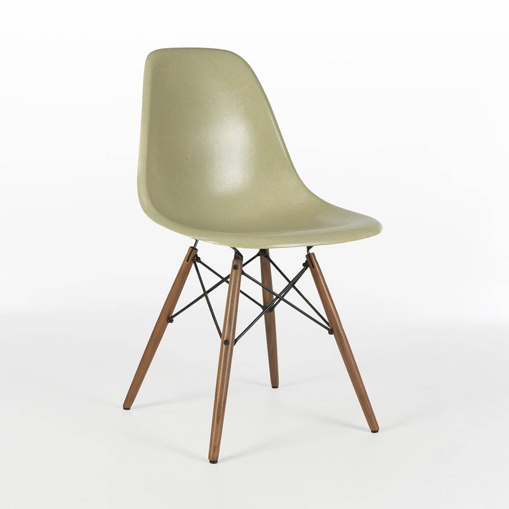 Grey Yellow Herman Miller Vintage Original Eames DSW Side Shell Chair