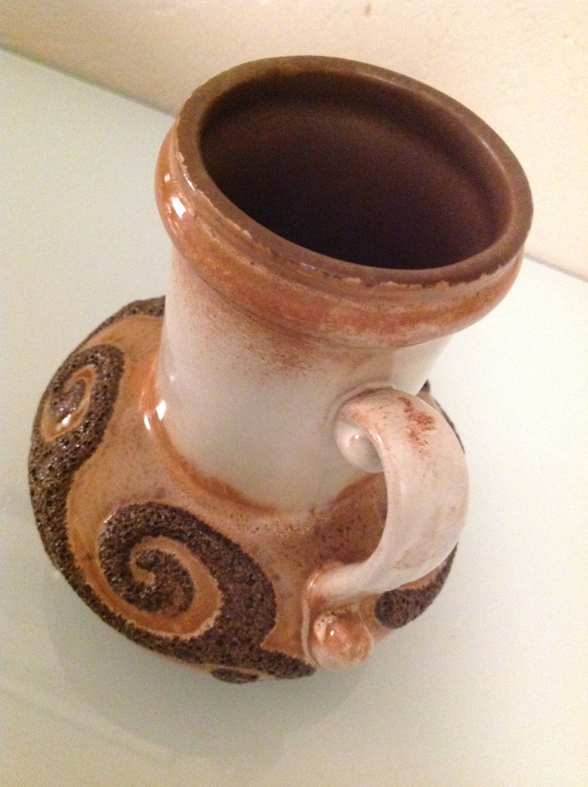 Fat Lava beige ceramic vase by Strehla West Germany vintage 60s-70s